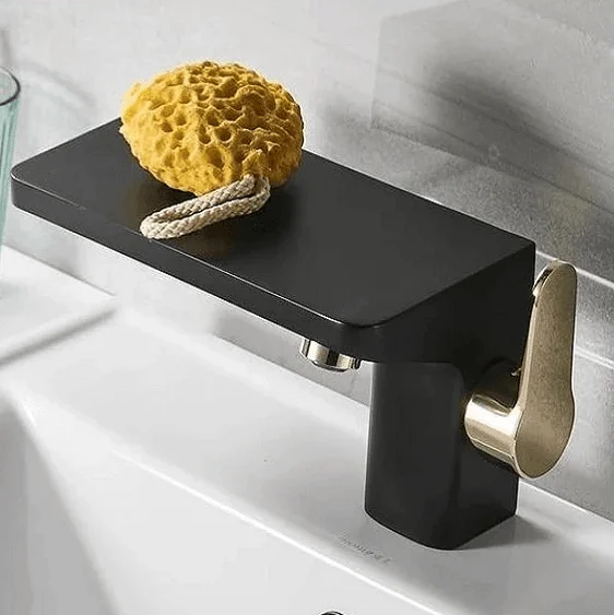 Portia - Porcelain Tap with Mini Shelf -Bathlova