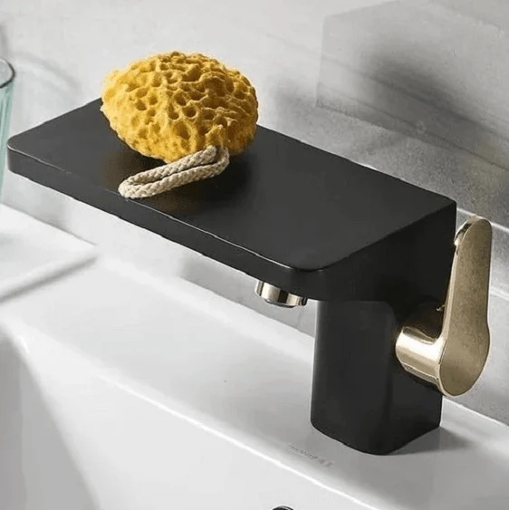 Portia - Porcelain Tap with Mini Shelf -Bathlova