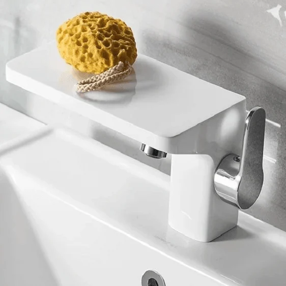 Portia - Porcelain Tap with Mini Shelf -Bathlova