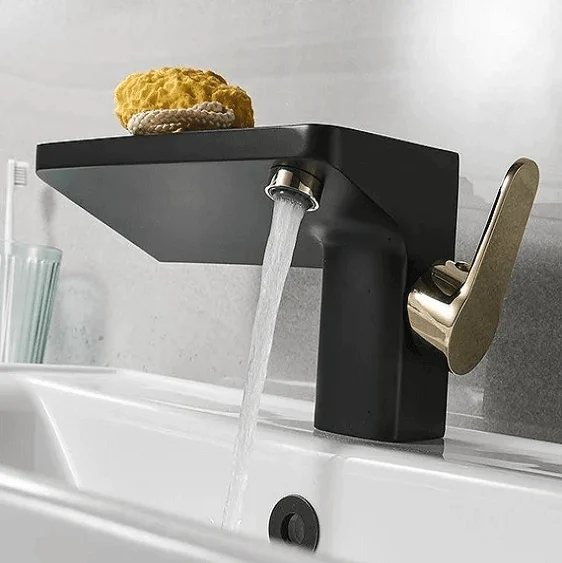 Portia - Porcelain Tap with Mini Shelf -Bathlova