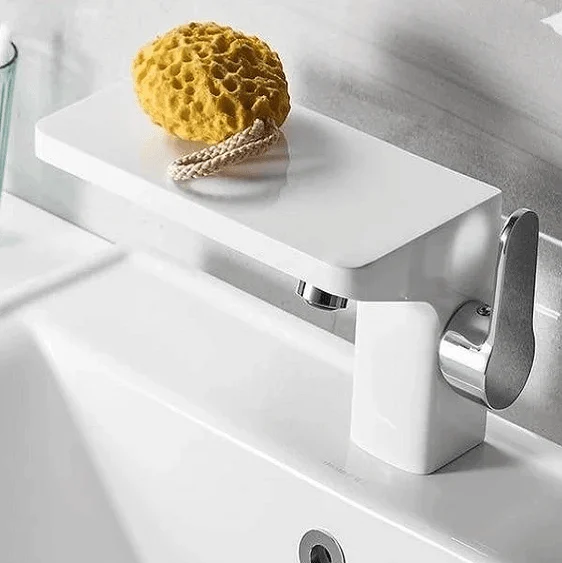 Portia - Porcelain Tap with Mini Shelf -Bathlova