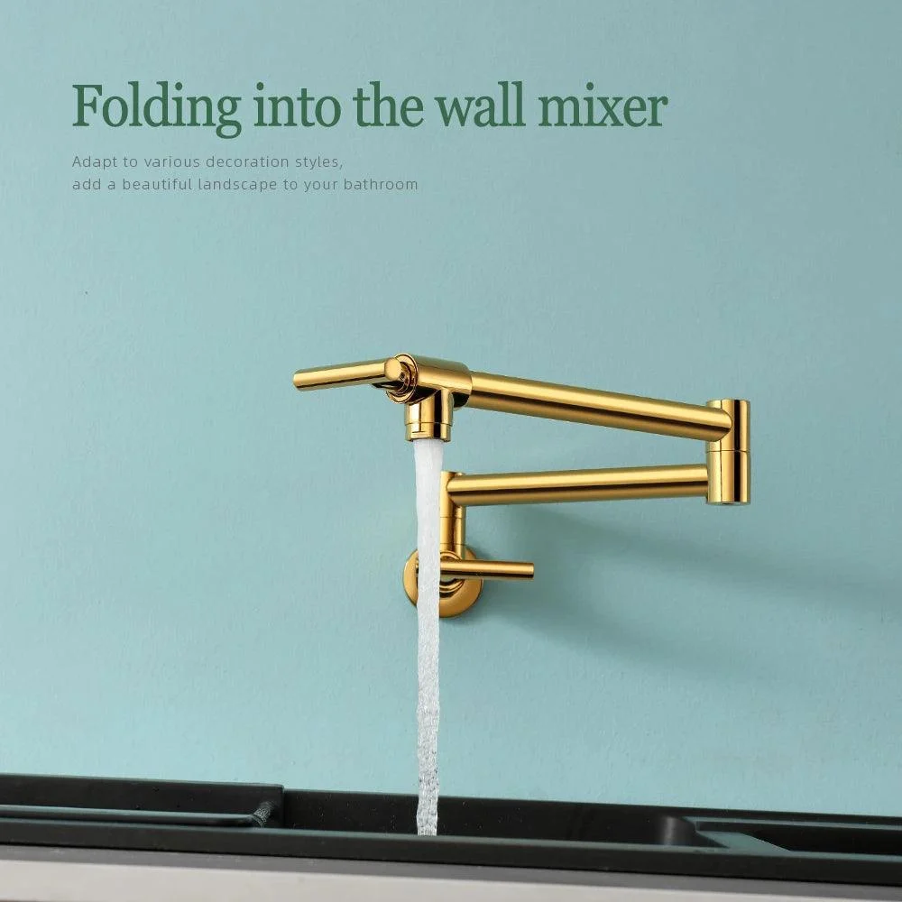 Pot Filler Tap Wall Mounted Kitchen Sink Tap 360 Rotate Folding Tap -Bathlova