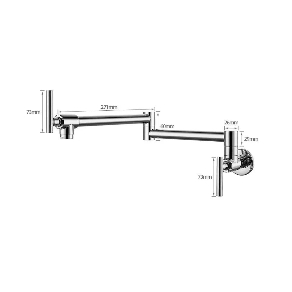 Pot Filler Tap Wall Mounted Kitchen Sink Tap 360 Rotate Folding Tap -Bathlova