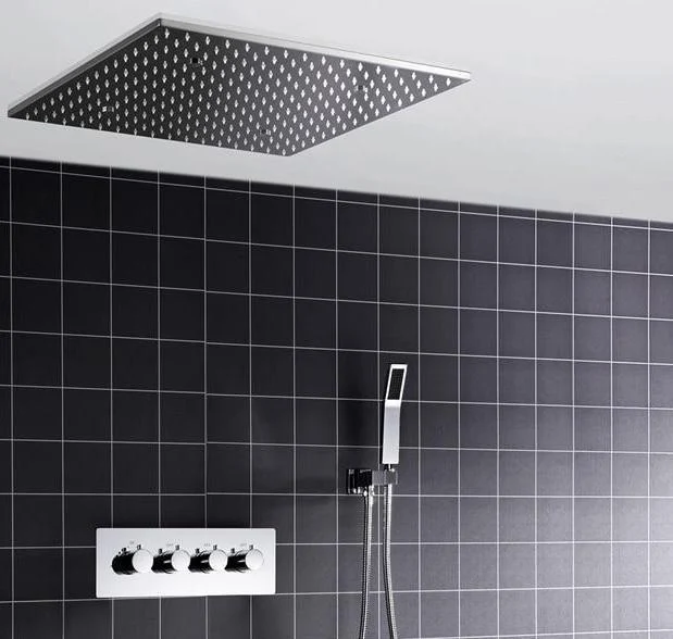 Promising High Flow Stainless Steel Thermostatic LED Shower Head -Bathlova