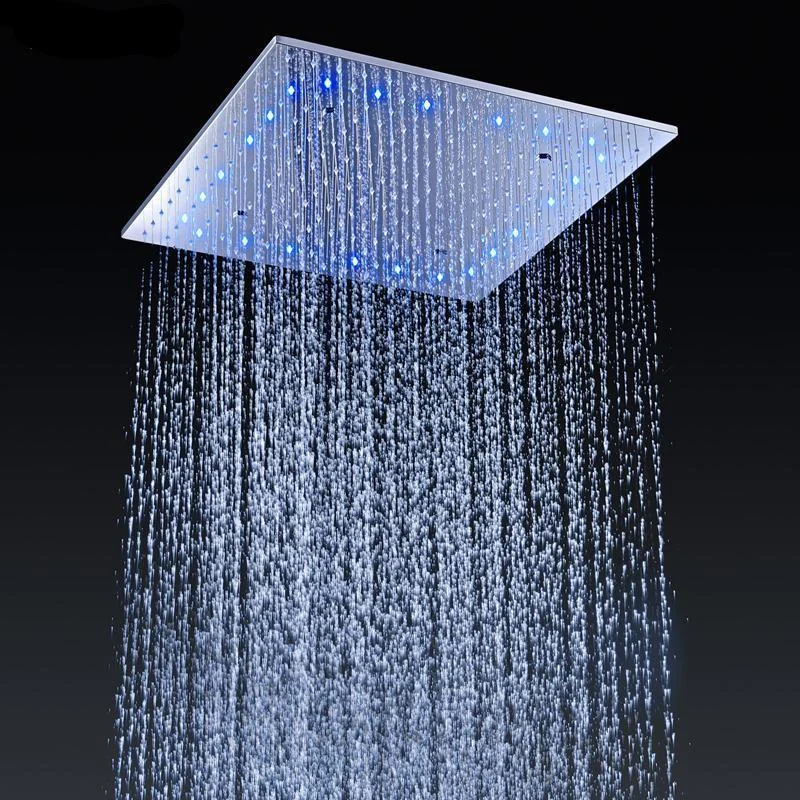 Promising High Flow Stainless Steel Thermostatic LED Shower Head -Bathlova