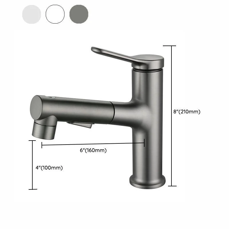 Pull-out Bathroom Sink Tap Brass Contemporary Tap with Water Hose -Bathlova