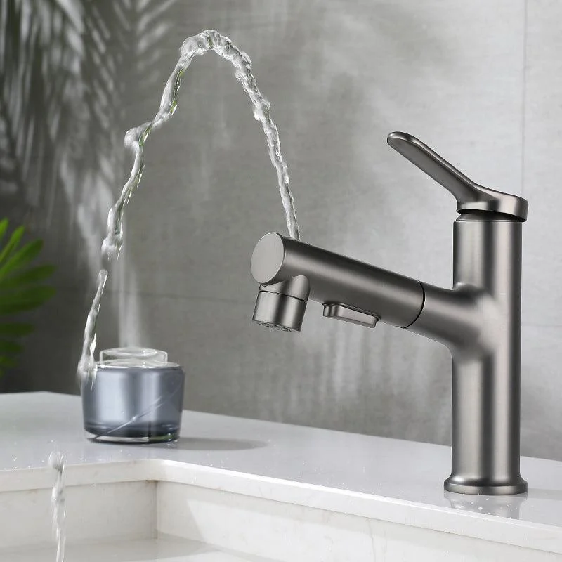 Pull-out Bathroom Sink Tap Brass Contemporary Tap with Water Hose -Bathlova