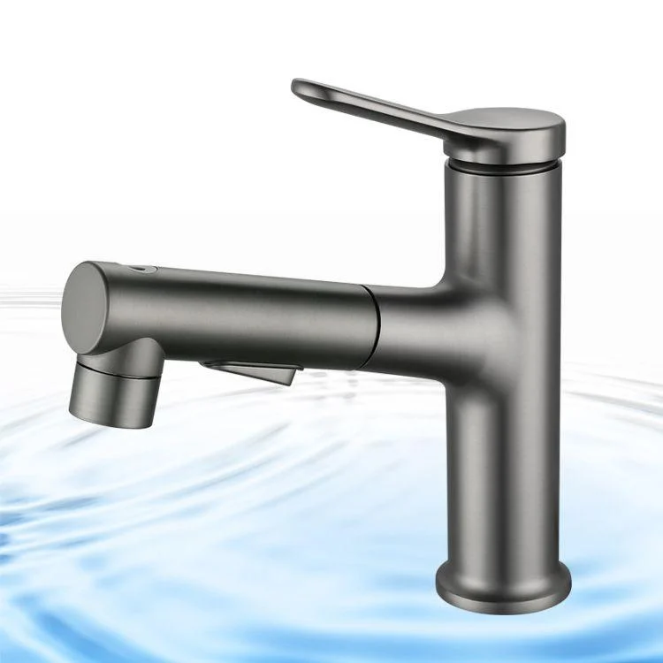 Pull-out Bathroom Sink Tap Brass Contemporary Tap with Water Hose -Bathlova