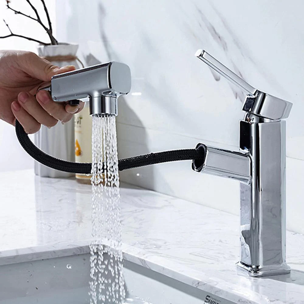 Pull Out Deck Mount Bathroom Basin Tap Mixer Tap -Bathlova