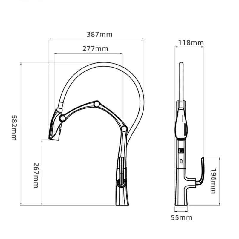 Pull-Out kitchen Tap Digital Display Intelligent Sink Water Tap -Bathlova