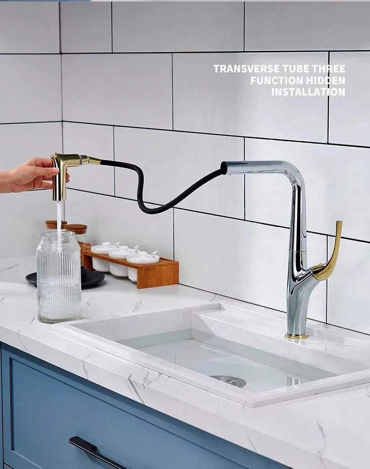 Pull Out Kitchen Tap Water Filter Tap Brass Crane For Kitchen Deck -Bathlova