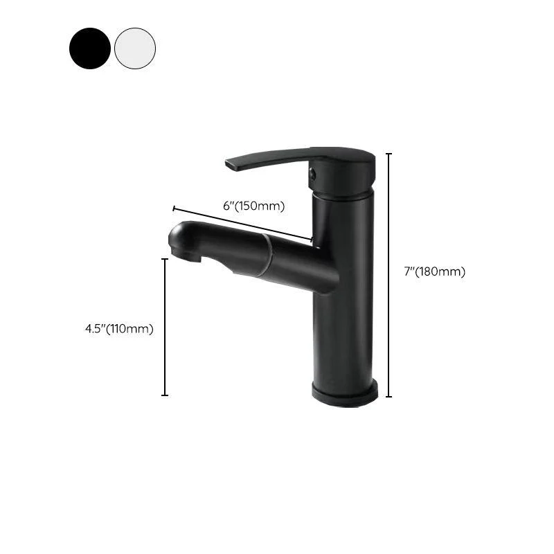 Pull-out Simple Bathroom Sink Tap 1 Hole Single Handle Tap -Bathlova