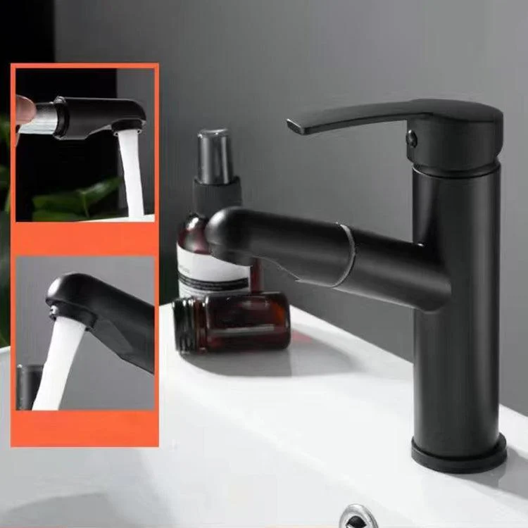 Pull-out Simple Bathroom Sink Tap 1 Hole Single Handle Tap -Bathlova