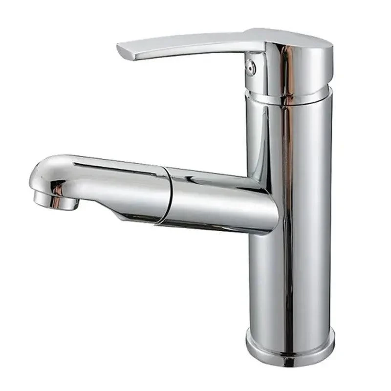 Pull-out Spray Bathroom Tap with Single Handle in Polished Chrome -Bathlova