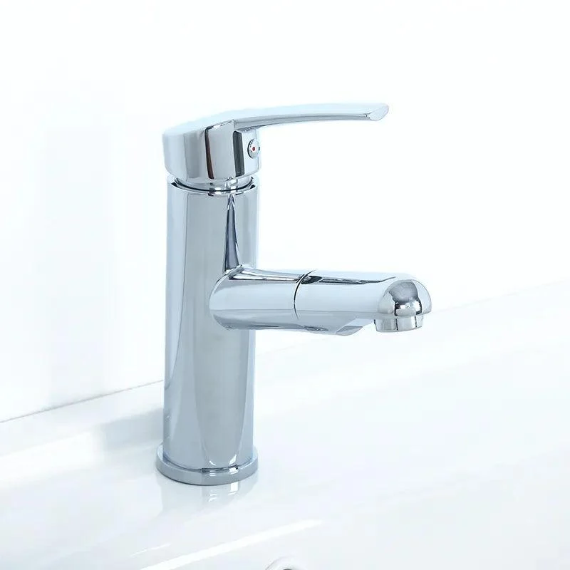 Pull-out Spray Bathroom Tap with Single Handle in Polished Chrome -Bathlova