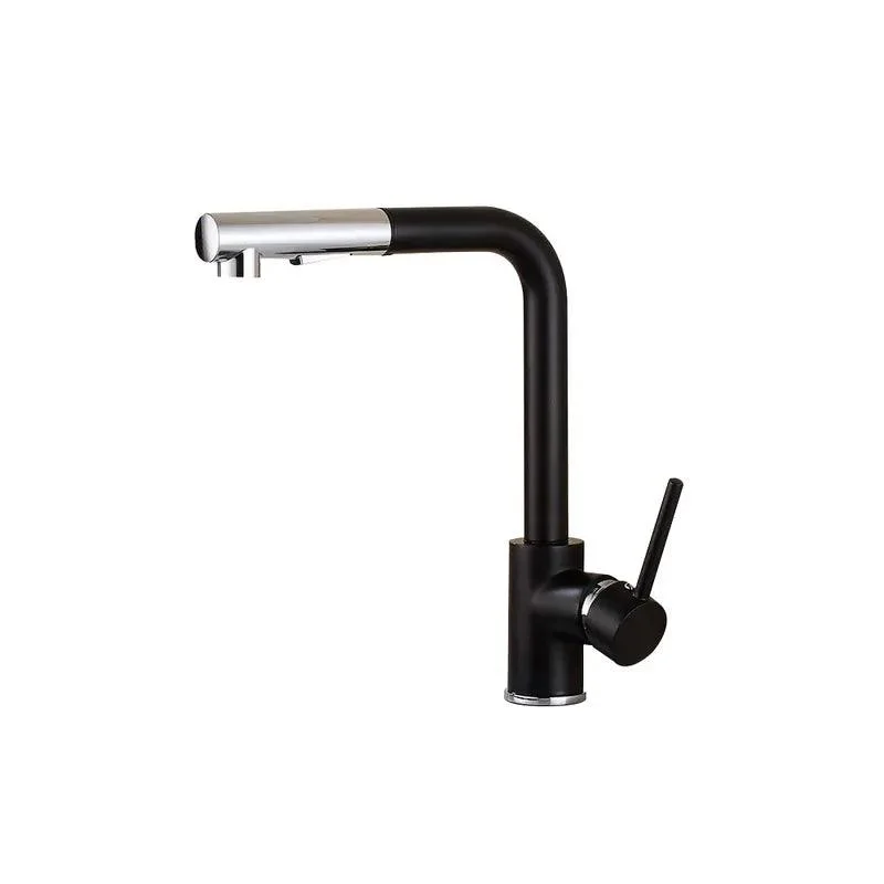 Pull-Out Spray Kitchen Tap Polished in Black & Chrome -Bathlova