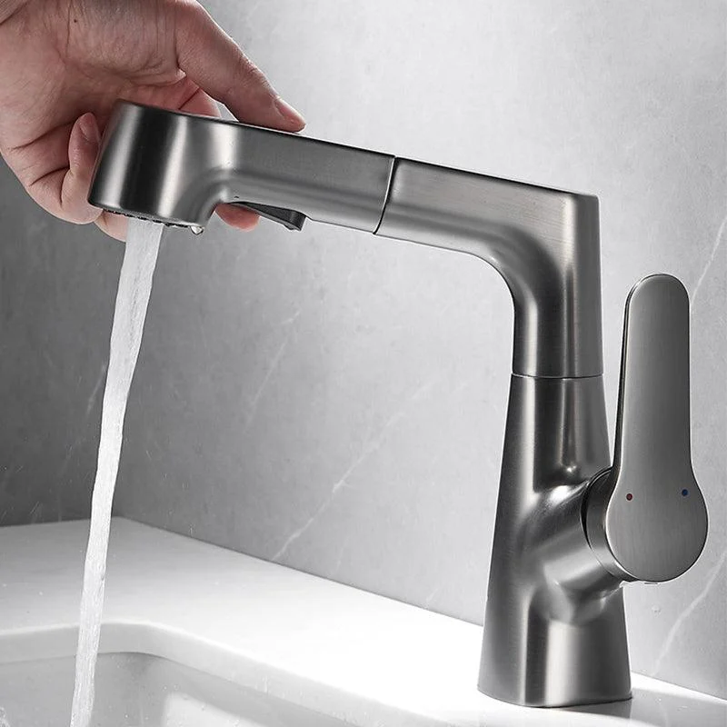 Pull-out Vessel Tap Contemporary Sink Tap with One Lever Handle -Bathlova