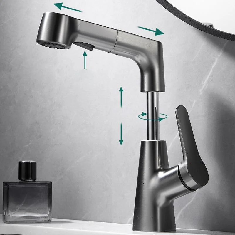 Pull-out Vessel Tap Contemporary Sink Tap with One Lever Handle -Bathlova