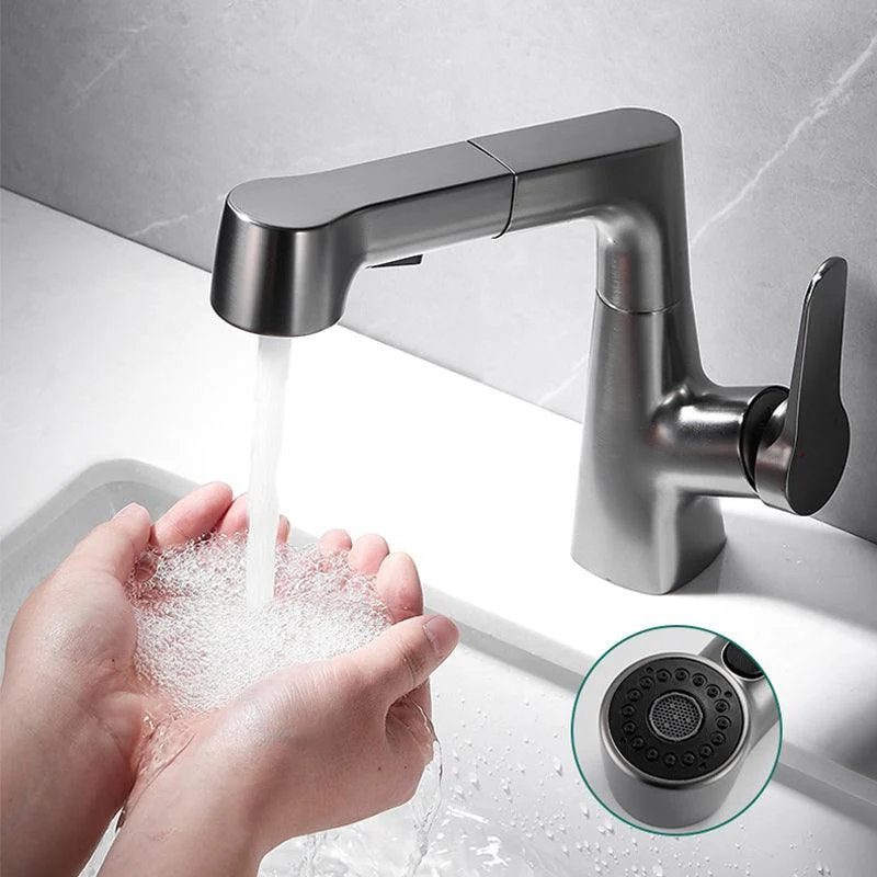 Pull-out Vessel Tap Contemporary Sink Tap with One Lever Handle -Bathlova