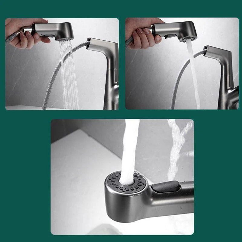 Pull-out Vessel Tap Contemporary Sink Tap with One Lever Handle -Bathlova