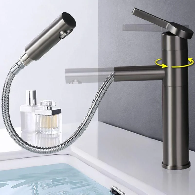 Pull-out Vessel Tap Modern Style Tap with One Lever Handle -Bathlova