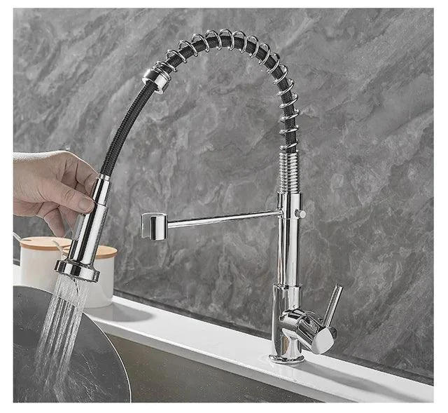 Pulling Kitchen Sink Tap Dual Outlet Deck Mounted Washing Basin Tap -Bathlova