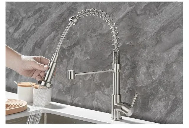 Pulling Kitchen Sink Tap Dual Outlet Deck Mounted Washing Basin Tap -Bathlova