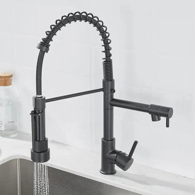 Pulling Kitchen Sink Tap Dual Outlet Deck Mounted Washing Basin Tap -Bathlova