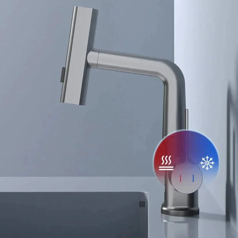 Pulling Lifting Digital Display Waterfall Basin Tap Stream Sprayer -Bathlova