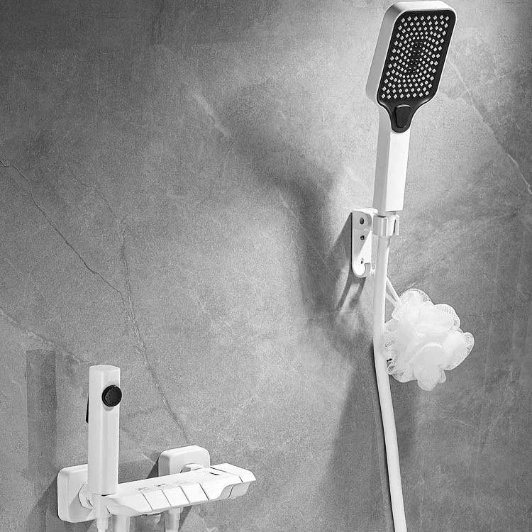 Push Button Shower System Wall Mount Handshower Square Shower System with Shower Hose -Bathlova