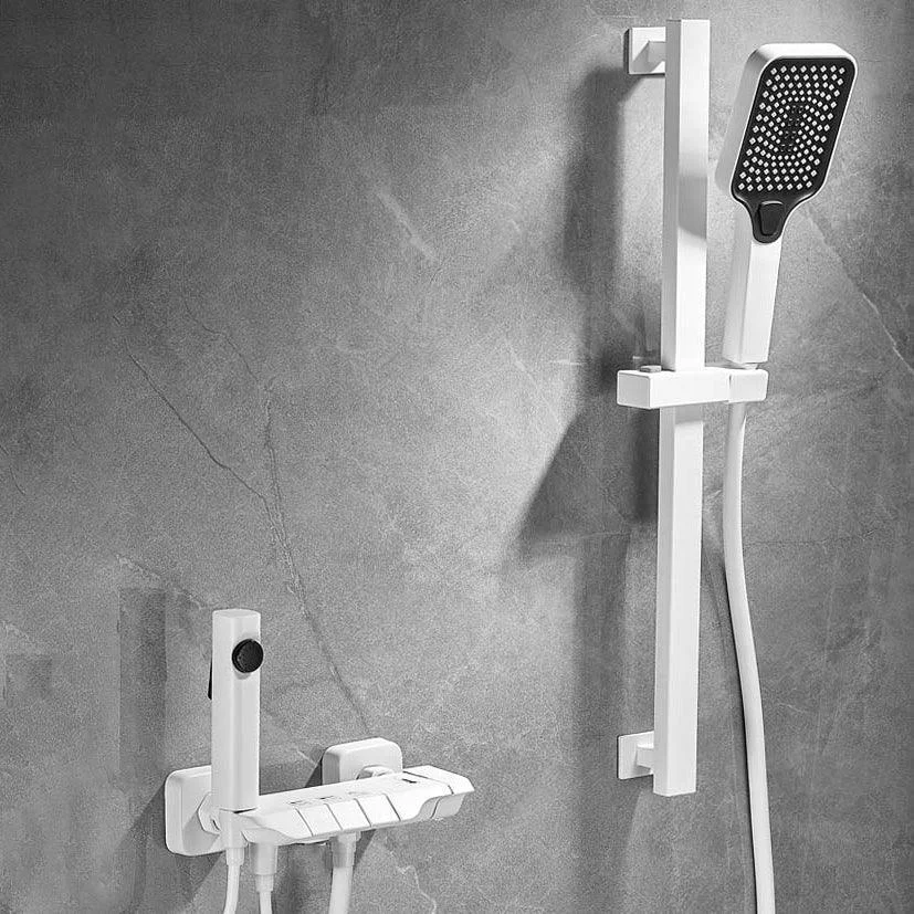 Push Button Shower System Wall Mount Handshower Square Shower System with Shower Hose -Bathlova