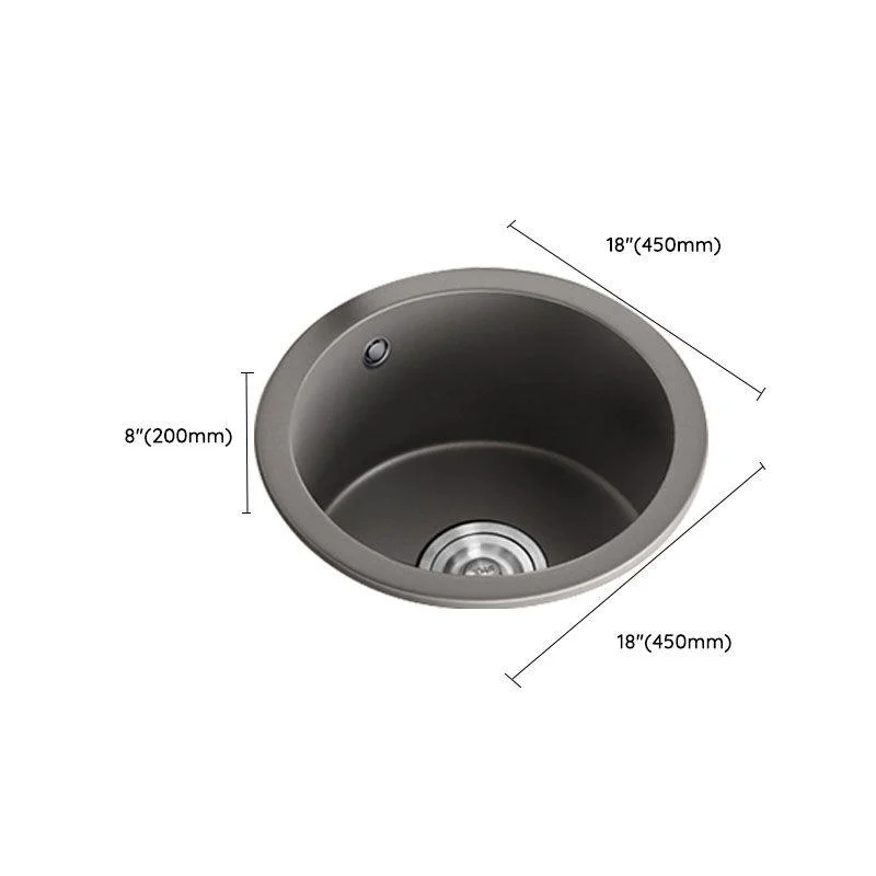 Quartz Kitchen Bar Sink Contemporary Round Shape Kitchen Bar Sink -Bathlova