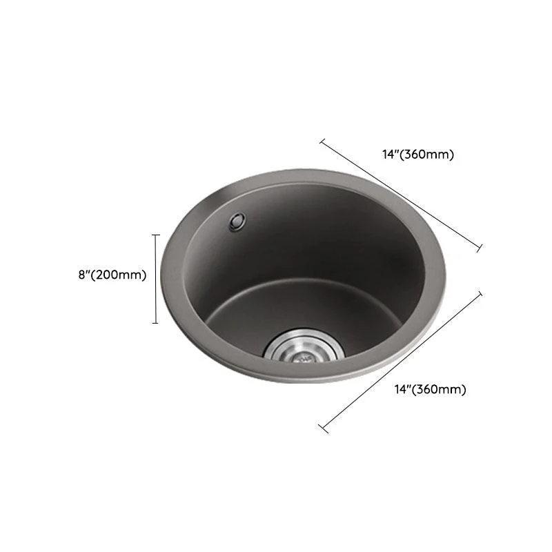 Quartz Kitchen Bar Sink Contemporary Round Shape Kitchen Bar Sink -Bathlova