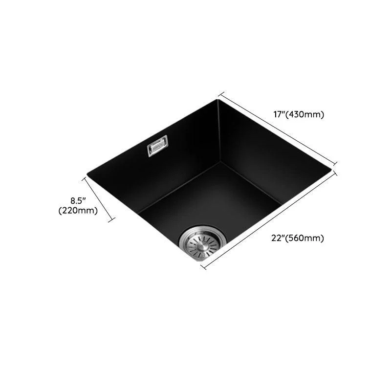 Quartz Kitchen Bar Sink Single Bowl Kitchen Bar Sink with Drain Assembly -Bathlova