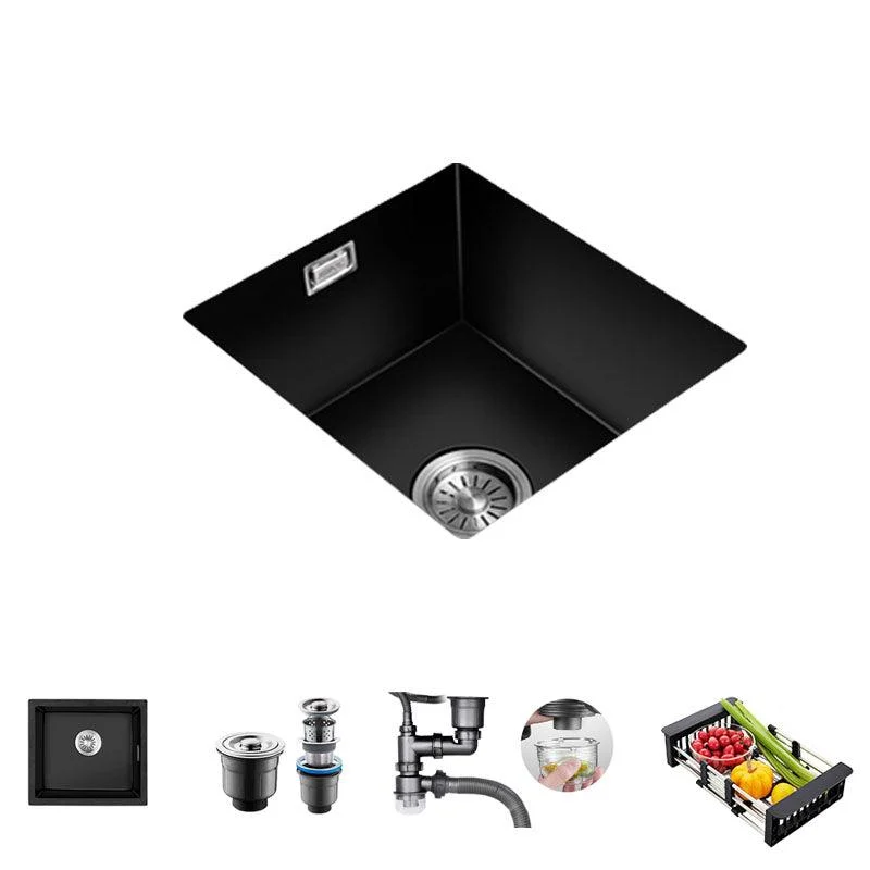 Quartz Kitchen Bar Sink Single Bowl Kitchen Bar Sink with Drain Assembly -Bathlova