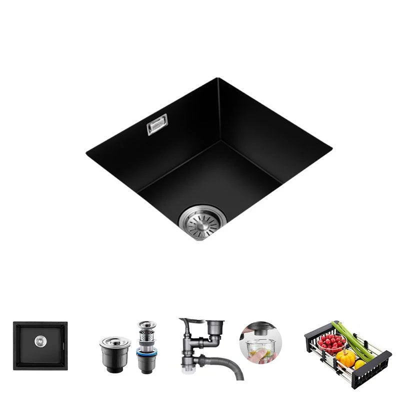 Quartz Kitchen Bar Sink Single Bowl Kitchen Bar Sink with Drain Assembly -Bathlova