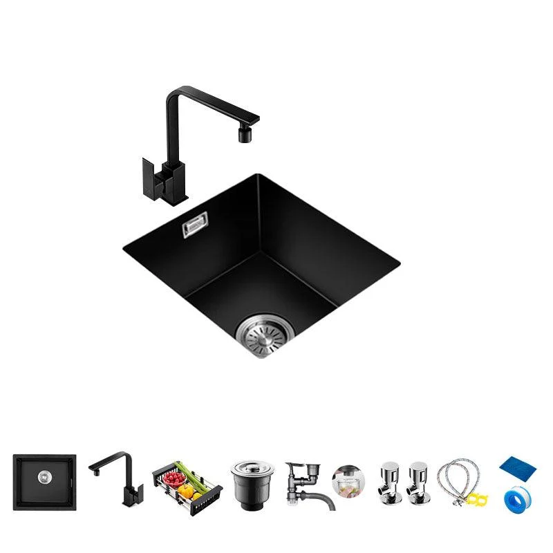 Quartz Kitchen Bar Sink Single Bowl Kitchen Bar Sink with Drain Assembly -Bathlova