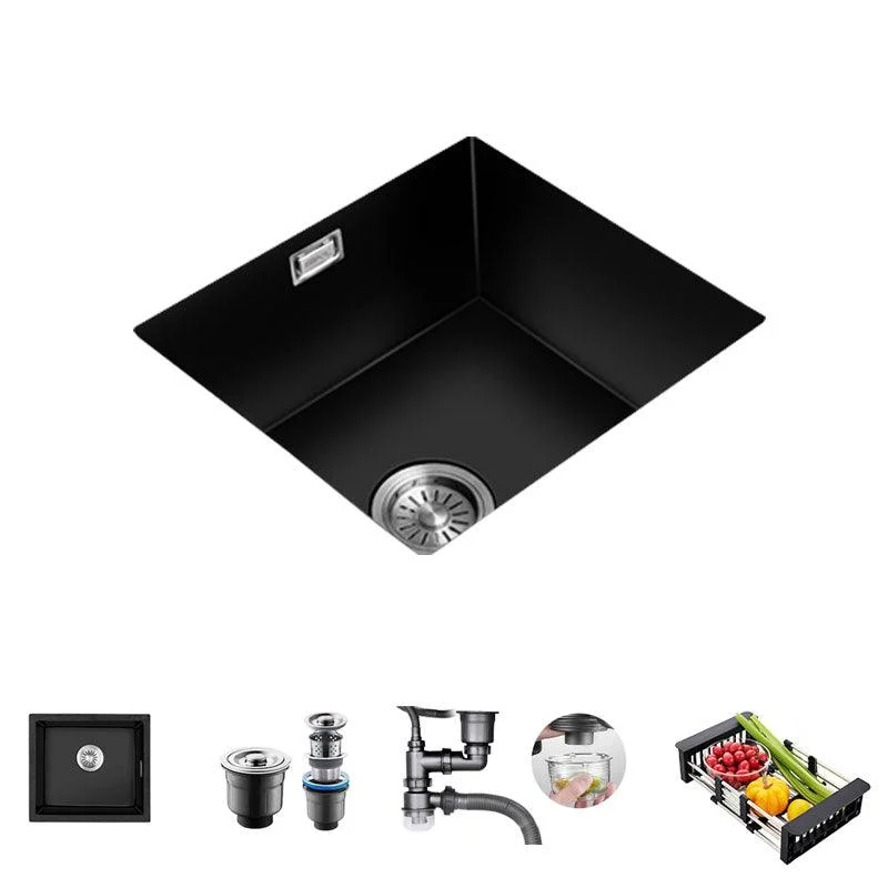 Quartz Kitchen Bar Sink Single Bowl Kitchen Bar Sink with Drain Assembly -Bathlova