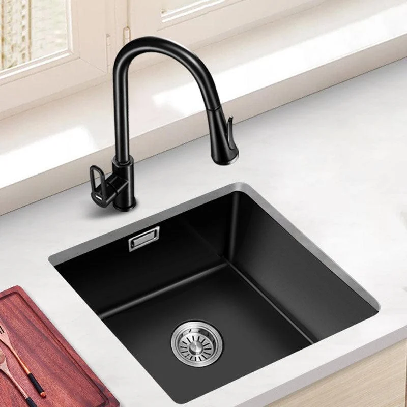 Quartz Kitchen Bar Sink Single Bowl Kitchen Bar Sink with Drain Assembly -Bathlova