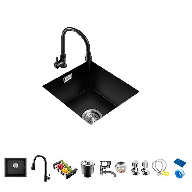 Quartz Kitchen Bar Sink Single Bowl Kitchen Bar Sink with Drain Assembly -Bathlova