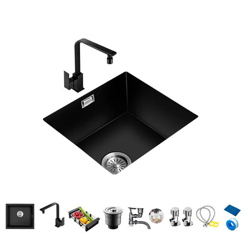 Quartz Kitchen Bar Sink Single Bowl Kitchen Bar Sink with Drain Assembly -Bathlova