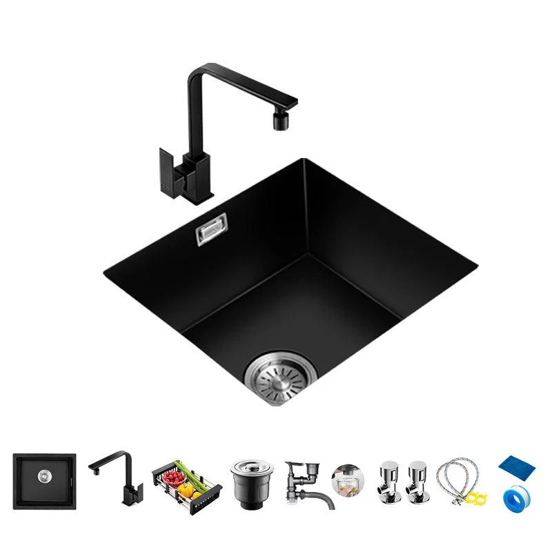 Quartz Kitchen Bar Sink Single Bowl Kitchen Bar Sink with Drain Assembly -Bathlova