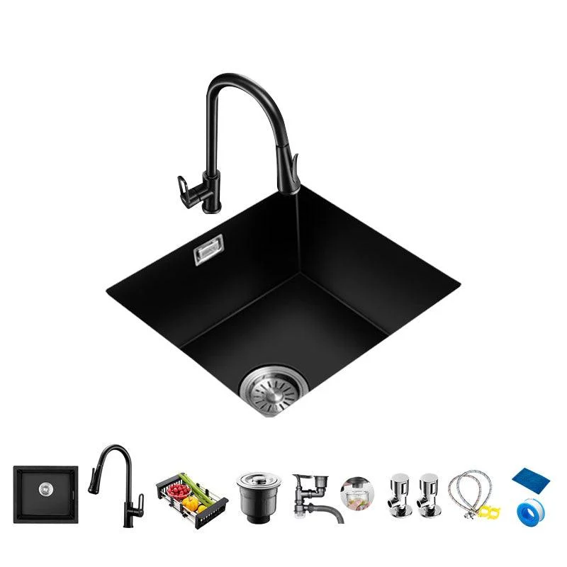 Quartz Kitchen Bar Sink Single Bowl Kitchen Bar Sink with Drain Assembly -Bathlova