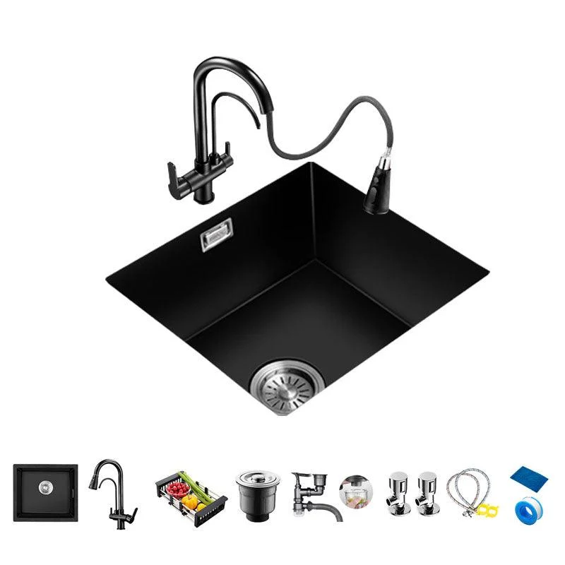 Quartz Kitchen Bar Sink Single Bowl Kitchen Bar Sink with Drain Assembly -Bathlova