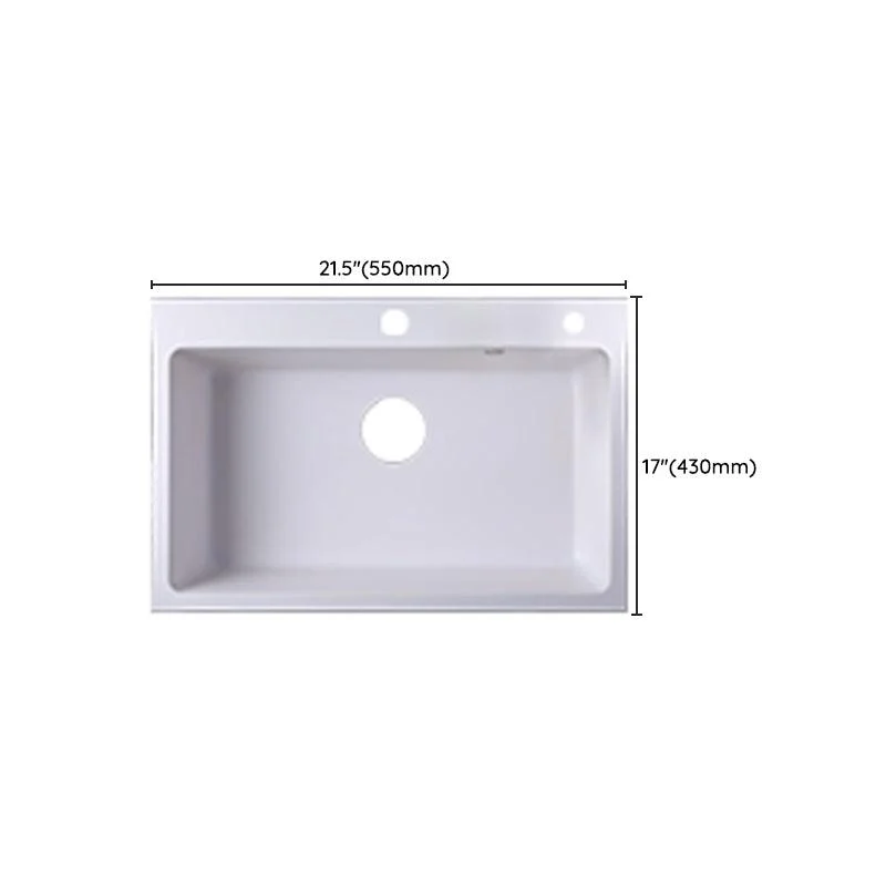 Quartz Kitchen Sink Contemporary 1-Bowl Kitchen Sink with Strainer -Bathlova