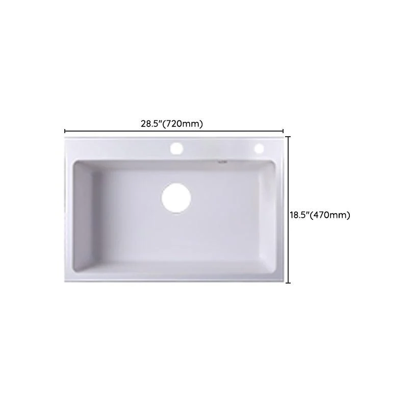 Quartz Kitchen Sink Contemporary 1-Bowl Kitchen Sink with Strainer -Bathlova