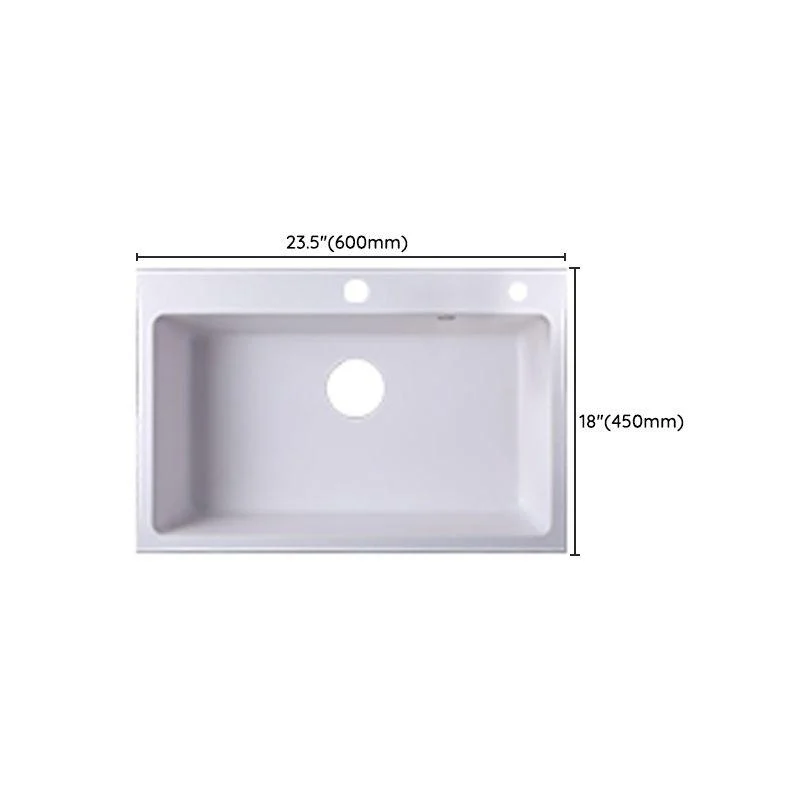 Quartz Kitchen Sink Contemporary 1-Bowl Kitchen Sink with Strainer -Bathlova