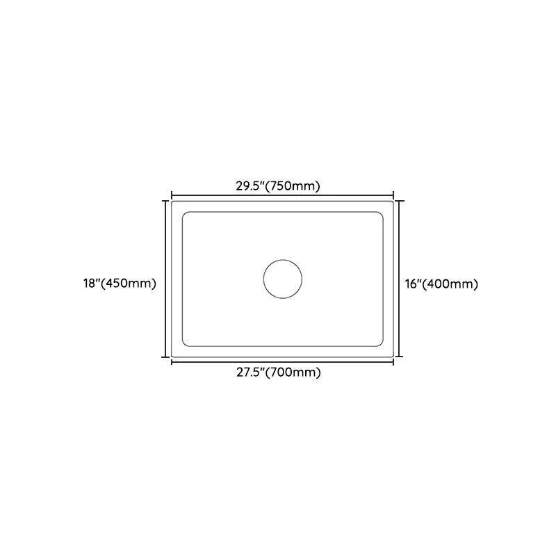 Quartz Kitchen Sink Contemporary Rectangular Shape Kitchen Sink with 1-Bowl -Bathlova