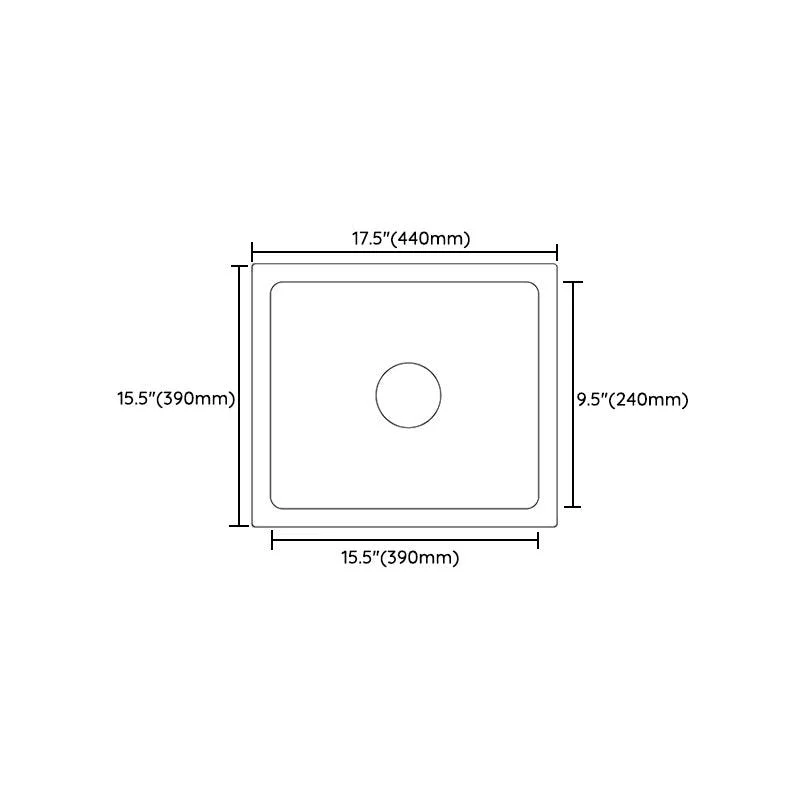 Quartz Kitchen Sink Contemporary Rectangular Shape Kitchen Sink with 1-Bowl -Bathlova