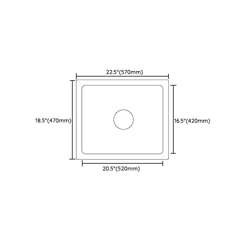 Quartz Kitchen Sink Contemporary Rectangular Shape Kitchen Sink with 1-Bowl -Bathlova